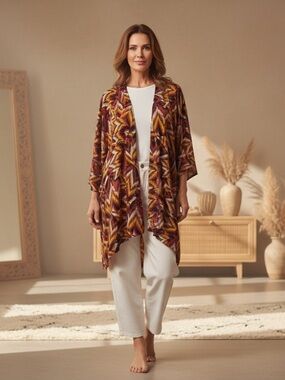 LuLaRoe Beautiful & Warm Chevron Southwestern Inspired Style Kimono Cardigan